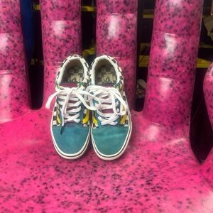Vans Old Skool Sneaker W 7 Retro Checkerboard Skate Low Top Vibrant WELL LOVED